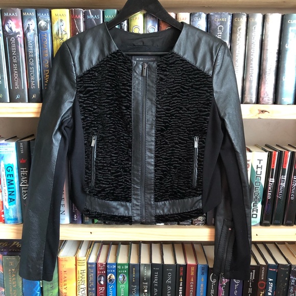 BCBGMaxAzria Jackets & Blazers - BCBGMAXAZRIA Black Leather Zip Bernice Jacket M